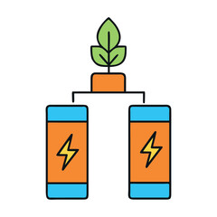 Solar Energy Battery Storage Icon