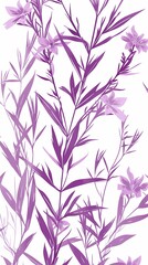 Fototapeta premium Retro purple leaf plant pattern illustration poster background