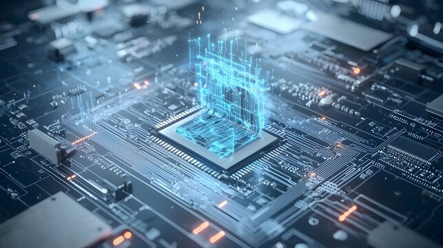 Cutting edge alien quantum computer with fluid like circuits dynamically processing and visualizing futuristic data and information