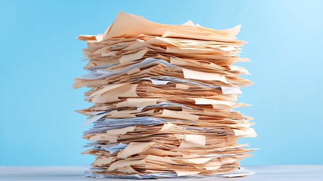 disorganized stack of paperwork: a visual representation of chaos and clutter