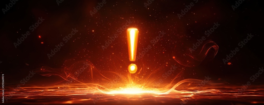 Poster cosmic event unveiling an exclamation mark galactic space digital art stellar environment outer spac