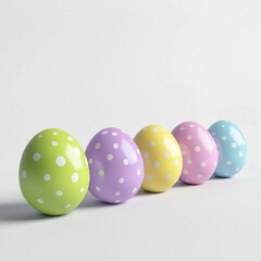 Obraz premium Colorful decorative Easter eggs in a row.