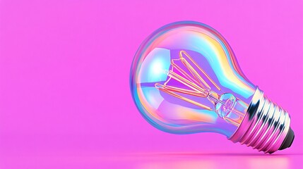 vibrant light bulb on colorful background for creative ideas