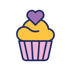 Anniversary Celebration Cupcake Icon