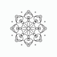 Floral Mandala Coloring Page – Intricate Line Art Illustration