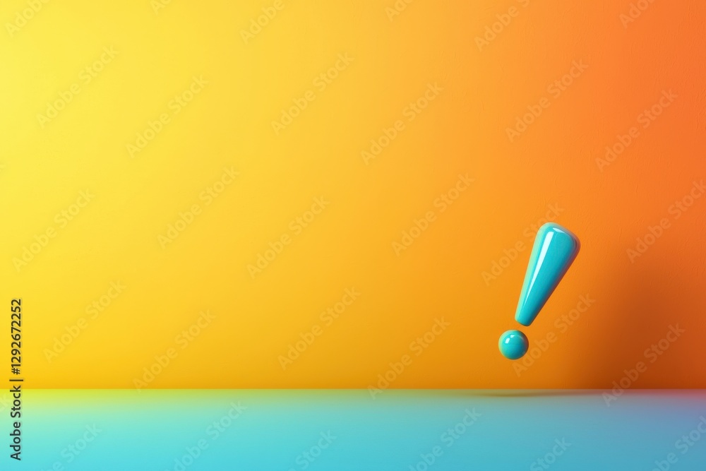 Poster vibrant exclamation mark display digital art showcase modern abstract colorful gradient background c