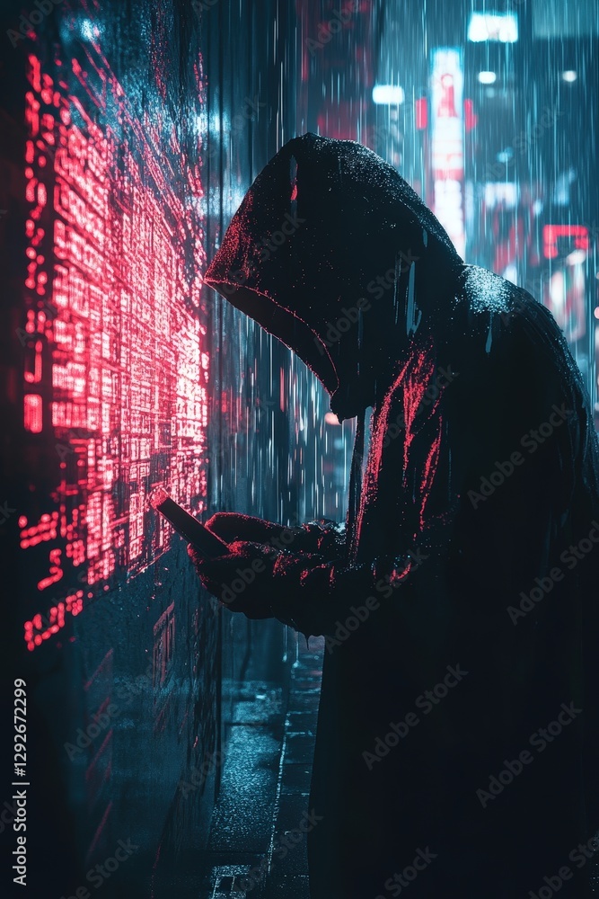 Aufkleber a hacker breaking into cryptocurrency wallets in a cinematic setting