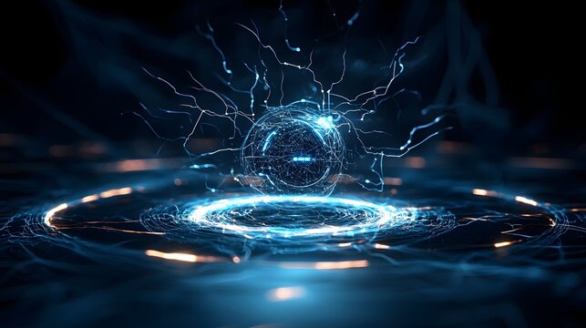 Futuristic and dynamic visualization of an alien intelligence core encased in a swirling plasma field representing the power and complexity of advanced digital technology and computational systems