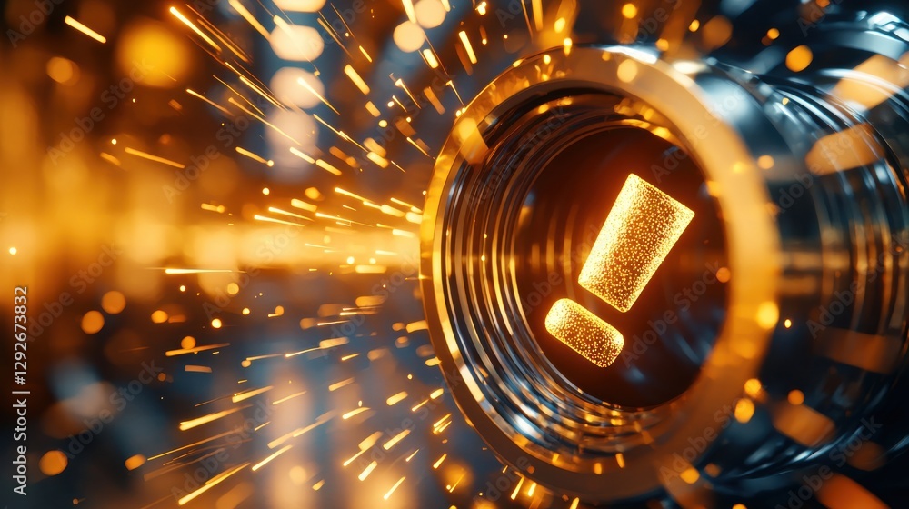 Poster unlocking value the golden exclamation mark inside a vault high-value concept digital environment ca