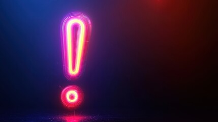 Dynamic holographic exclamation mark digital space 3d art futuristic environment abstract concept