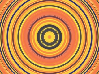 Abstract concentric circles background in warm colors of orange, yellow, and dark tones.
