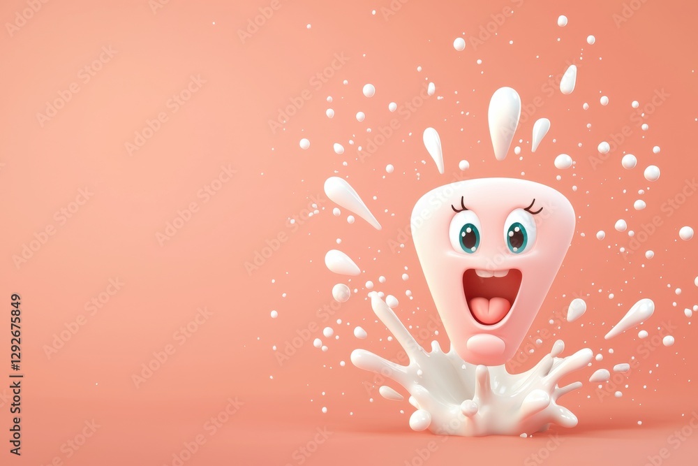 Poster energetic exclamation mark bouncing dynamic studio cartoon animation playful environment upbeat pers