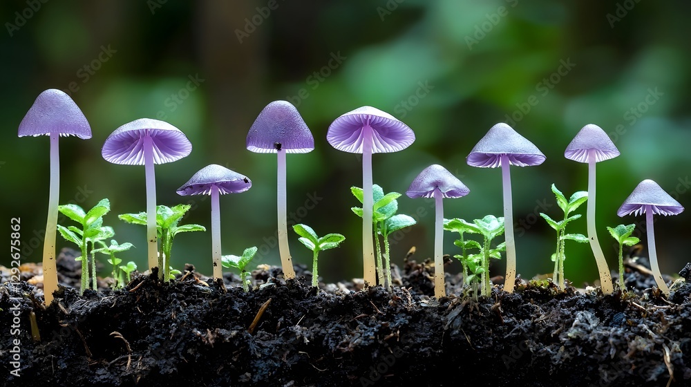 Poster isolated growth of black gamma ray absorbing fungi thriving under simulated uv light conditions in a