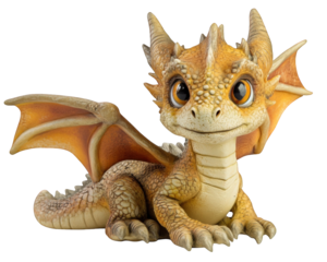 playful baby dragon with oversized wings, looking curious and adorable. This charming creature captures imagination with its vibrant colors and expressive eyes
