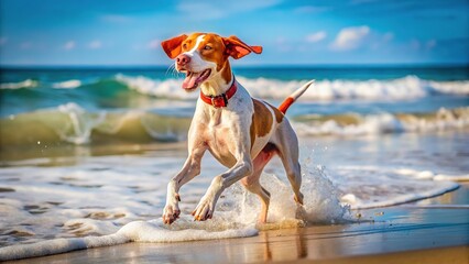 Coastal wildlife portrait: AI-created photo of a white shark in the ocean.