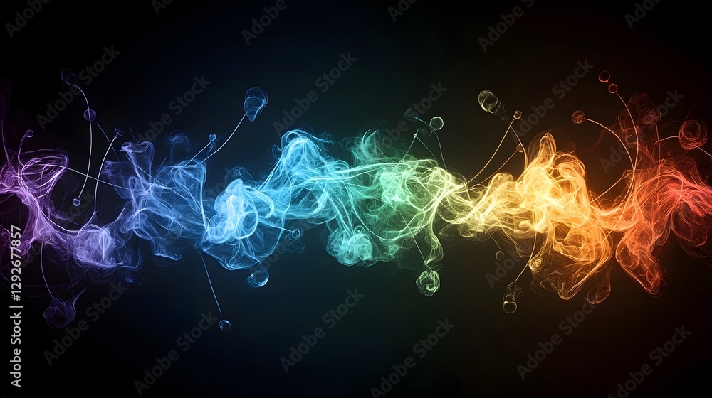 Aufkleber mesmerizing vapor swirls of vibrant colors and ethereal light an digital depiction of dispersing vap