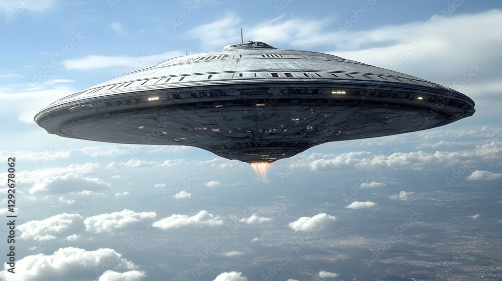 Aufkleber of an Alien Spacecraft s Warp Propulsion System Creating Powerful Electromagnetic Fields for Faster Than Light Interstellar Travel Across the Cosmos