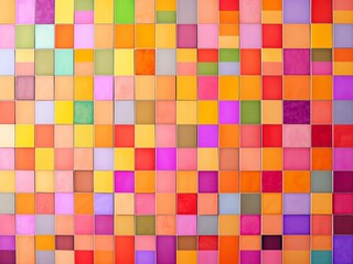 Abstract geometric color test wall with a variety of vibrant hues and shades, background, contrast