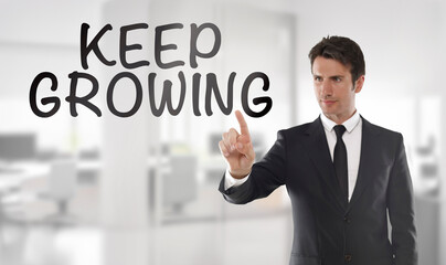 Businessman touching 