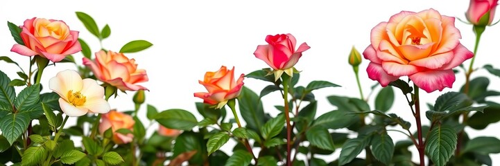 Obraz premium A fresh and vibrant rose flower isolated on a white background with clipping path, white background, garden