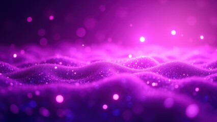 Fototapeta premium A mesmerizing landscape of purple glitter sparkles under soft lighting, creating a dreamy and magical atmosphere.