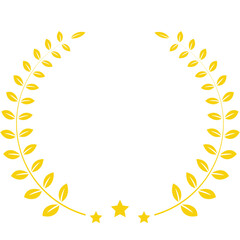 Gold Circle with Wreath Laurel