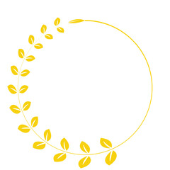 Gold Circle with Wreath Laurel