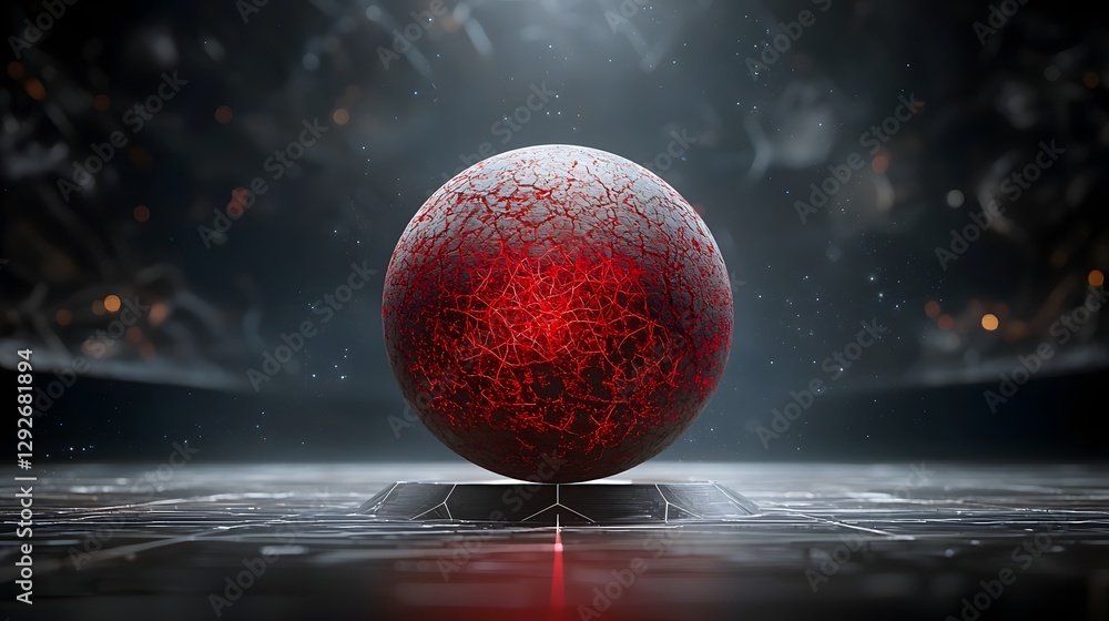 Poster Rendering of the Surface of the Exoplanet Proxima b Illuminated by the Light of its Parent Star Proxima Centauri