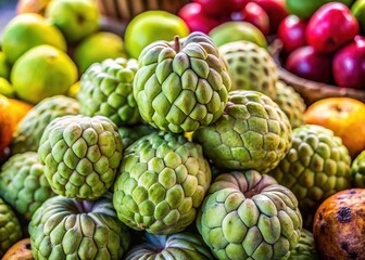 Fototapeta premium High-end cherimoya, exquisite display, fine food photography.