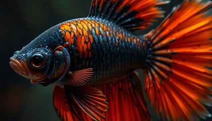 Fototapeta premium Captivating goldfish swimming in a serene aquarium environment