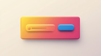 Rectangular Panel with Slider and Button