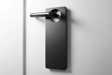 Modern black door hanger, 3D model, minimalist style.