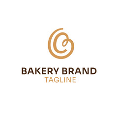 Bakery Logo with Letter B in Circular Love Shape