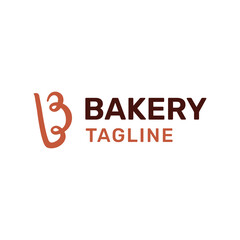 Bread-Inspired Letter B Logo for Bakery Branding