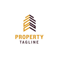 Fototapeta premium Bold Letter E Skyscraper Logo for Real Estate and Construction