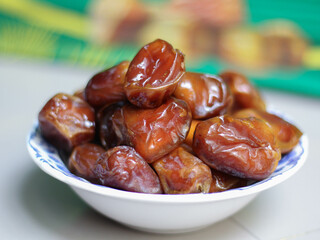 Close-up of Glazed Dates Sweet and Nutritious Dried Fruit