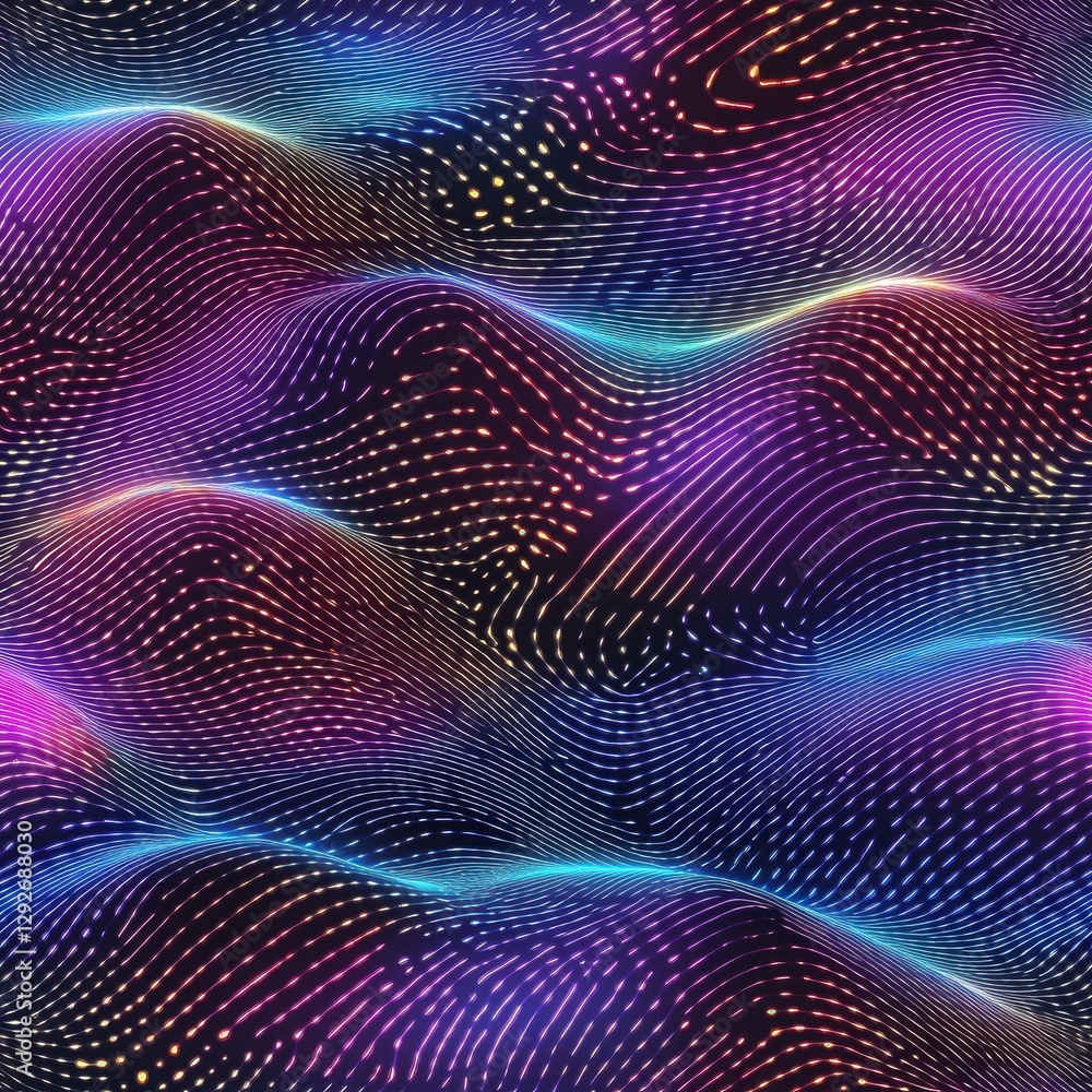 Poster pattern with wave design featuring flowing lines and colors for a unique and artistic visual appeal