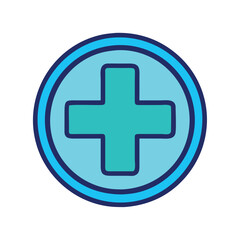 Obraz premium Pharmaceutical Industry Medical Cross Icon