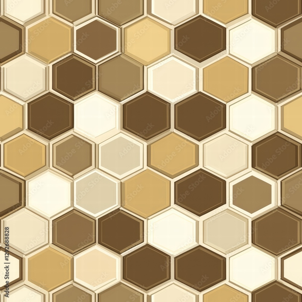 Poster intricate pattern of interlocking hexagons creating a modern geometric design on a flat surface