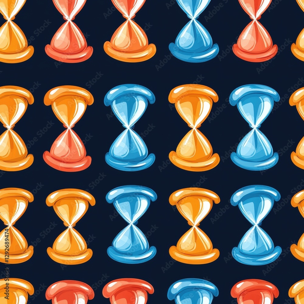 Aufkleber vibrant seam of colorful hourglass shapes creating a dynamic and engaging visual experience