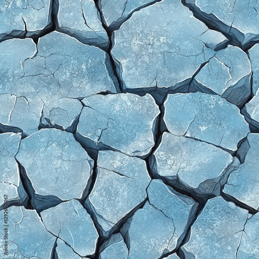 Poster abstract view of a cracked surface illustrating the unique patterns and features of natural erosion