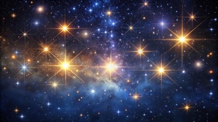 Obraz premium A stunning display of stars twinkles across the velvet blackness of a starry night sky, with each star shining brightly and separately in the darkness , universe, galaxy