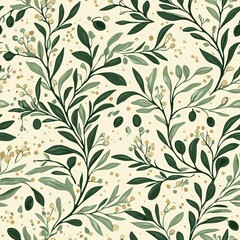 Delicate green and white floral pattern with intricate details perfect for home decor and crafts