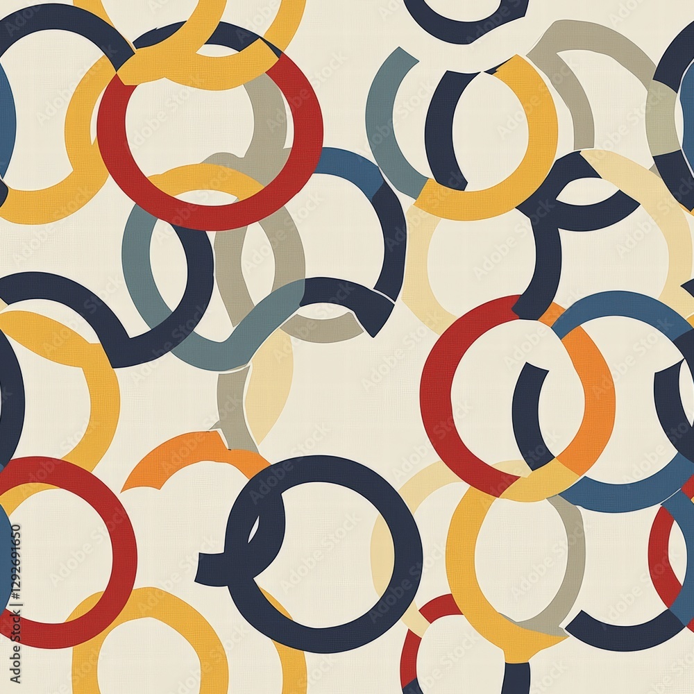 Poster dynamic and engaging pattern of overlapping circles in a variety of sizes and color combinations