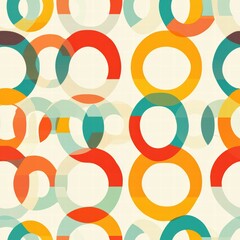 Captivating pattern featuring multiple overlapping circles in an array of colors and artistic styles