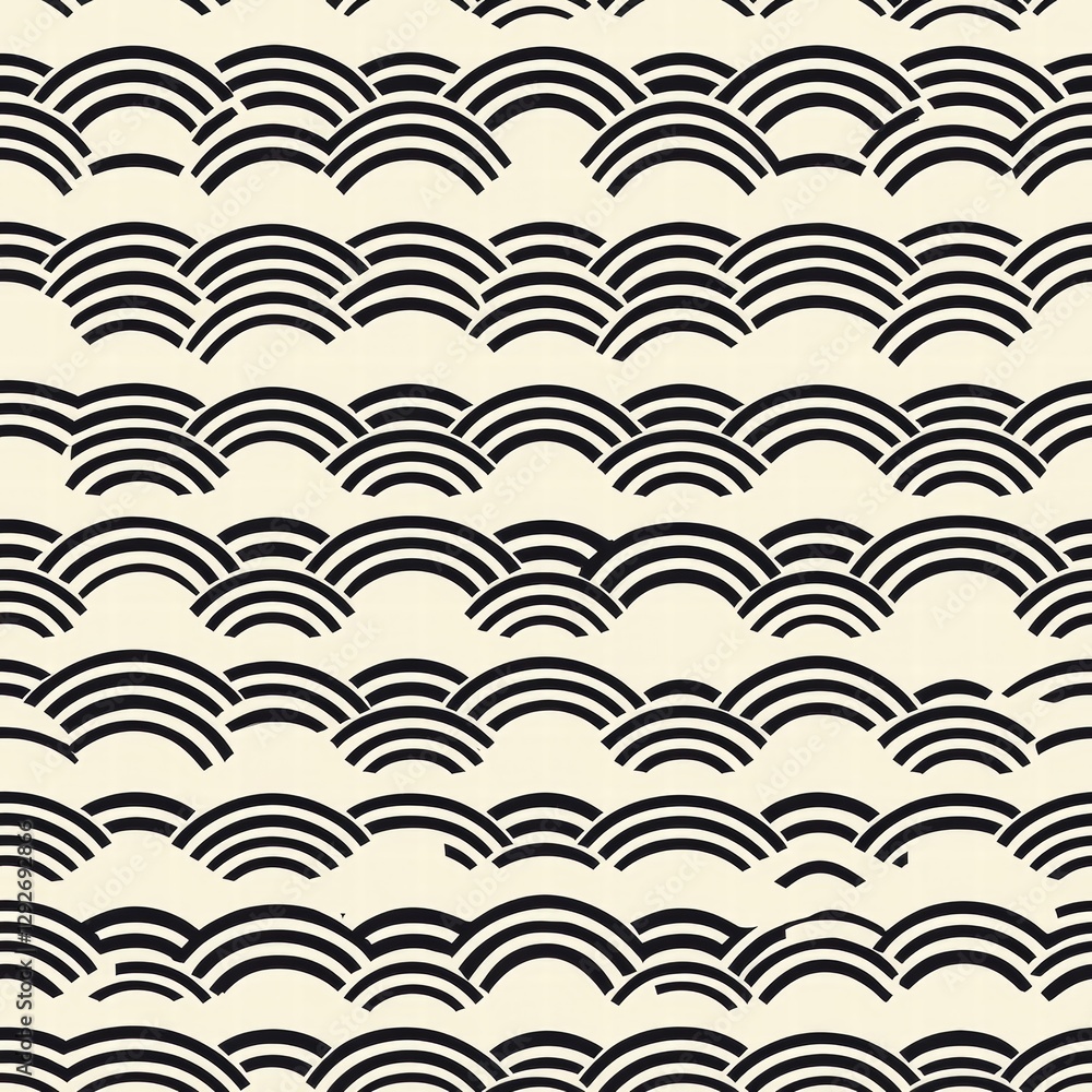 Poster striking black and white pattern featuring intricate shapes and designs creating a bold visual impac