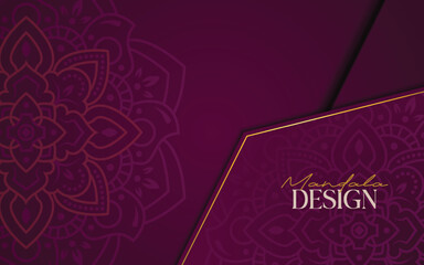 Luxury mandala design template on soft burgundy colored background