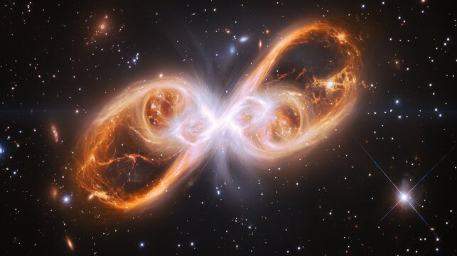 A massive cosmic anomaly warps time and space forming endless loops of galactic energy