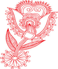 Beautiful flower art and mandala vector design