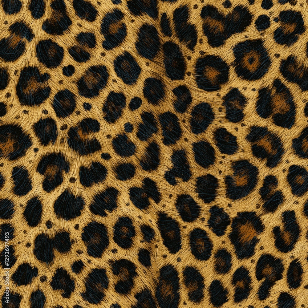 Poster exotic leopard print pattern with rich texture and bold colors perfect for fashion and design